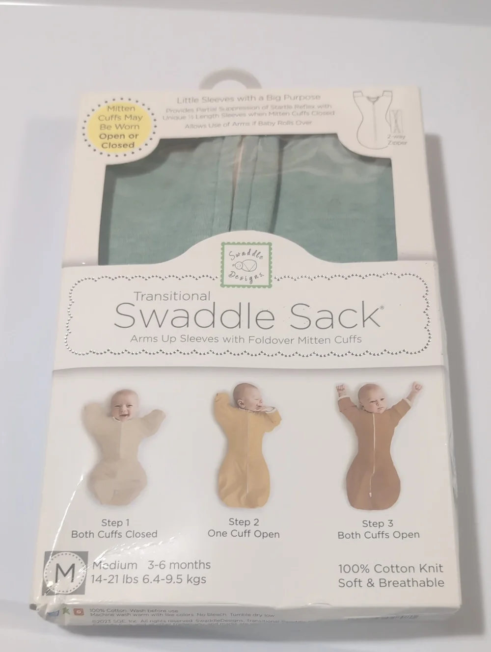Swaddle Designs Transitional Cotton Swaddle Sack Medium 3-6 Months New